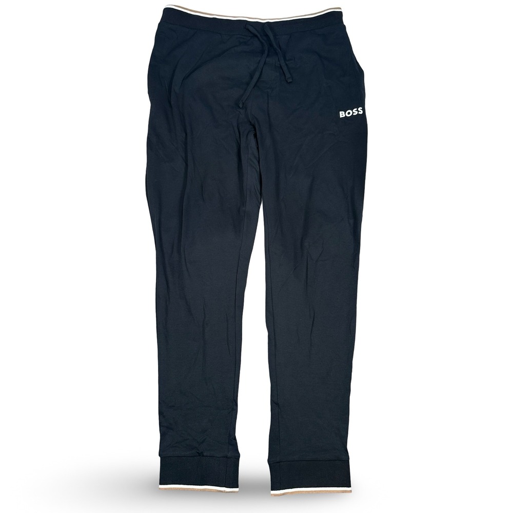 BOSS Hugo Boss Mens Racing Pants Cuff Black Tan White Trim Joggers XL 50496107